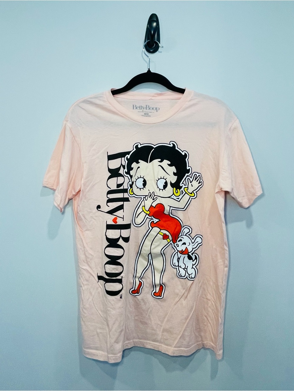 Betty Boop Light Pink Graphic Tee with Red Accents
